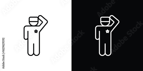 Salute icon. editable stroke web icons