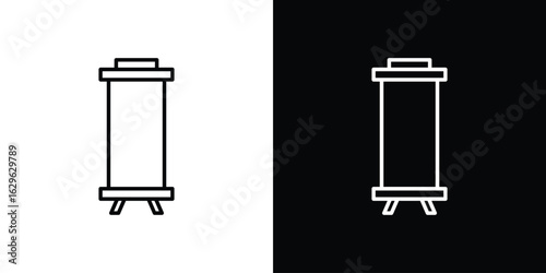 Roll up banners icon. editable stroke web icons