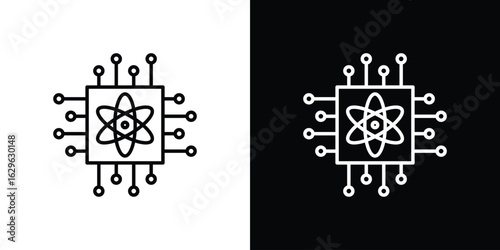 Quantum computing icon. editable stroke web icons