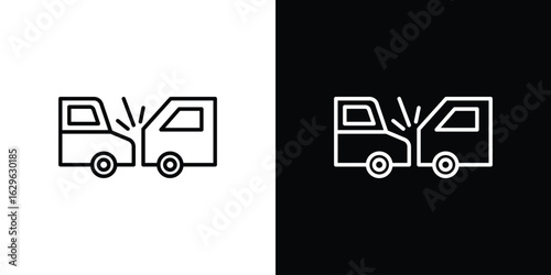 Rear end collision icon. editable stroke web icons