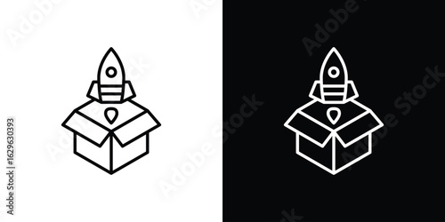 Product release icon. editable stroke web icons