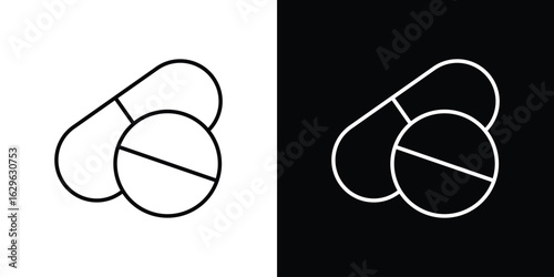 Pills icon. editable stroke web icons