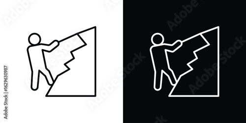 People Climbing icon. editable stroke web icons