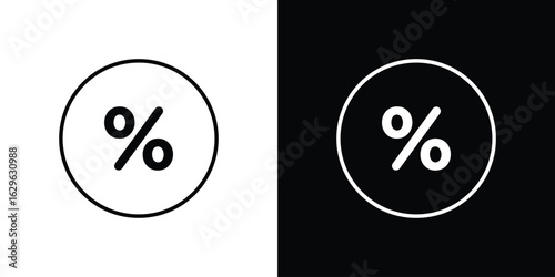 Percent icon. editable stroke web icons