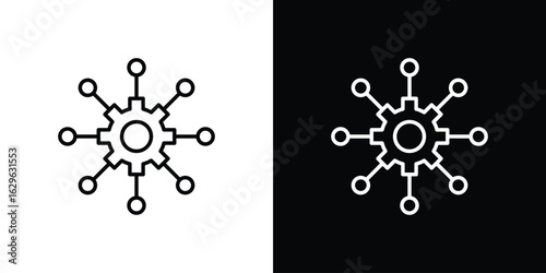 Multi channel icon. editable stroke web icons