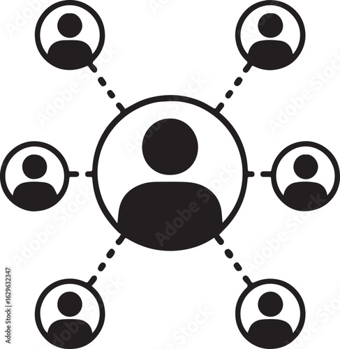 Social Network Connecting People Together Depicts Communication and Collaboration Across Various Networks and Communities Illustration