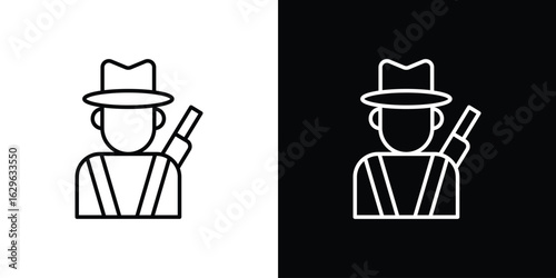 Hunter icon. editable stroke web icons