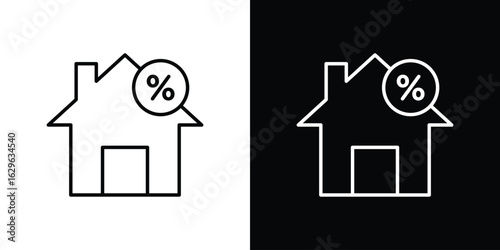 Fixed rate mortgage icon. editable stroke web icons