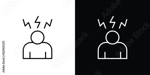 Depression icon. editable stroke web icons