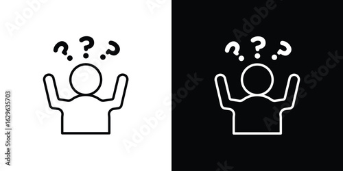 Curious human icon. editable stroke web icons