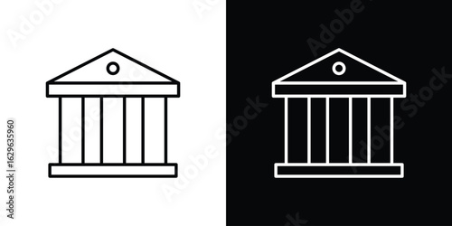 Courthouse icon. editable stroke web icons