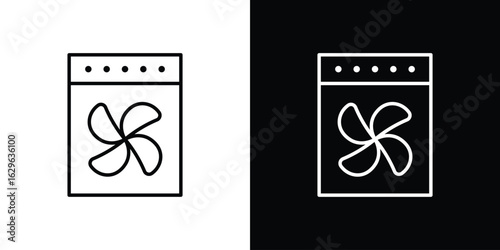 Convection turbofan stove icon. editable stroke web icons