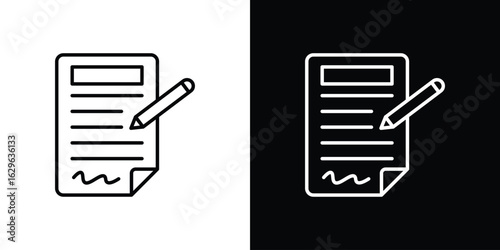 Contract icon. editable stroke web icons