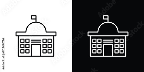 City hall icon. editable stroke web icons