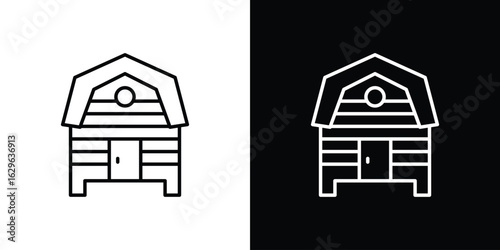Chicken coop icon. editable stroke web icons