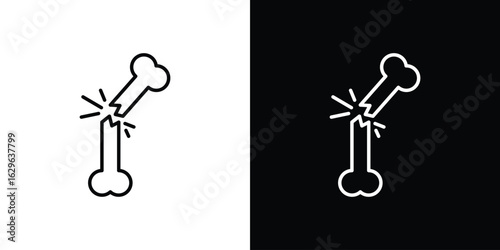 Broken bone icon. editable stroke web icons