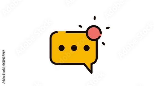 Message icon animation loop transparant 4K 