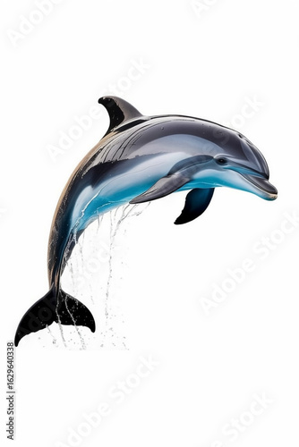 Wallpaper Mural Photorealistic Bottlenose Dolphin Leaping Mid Air with Water Droplets jumping marine mammal Torontodigital.ca