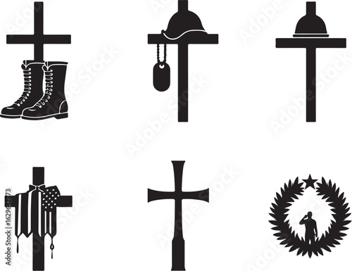 Honoring fallen heroes with solemn tributes and patriotic symbols