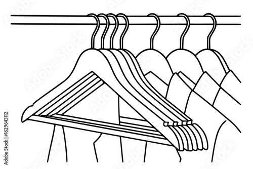 Clothes hangers in a minimalist style with copy space