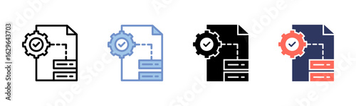 Process icon sheet multiple style collection