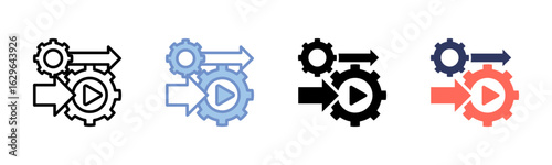 Integration icon sheet multiple style collection