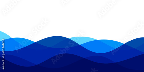 Abstract modern blue wave gradient banner background for business presentation design