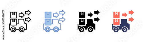 Distribution icon sheet multiple style collection