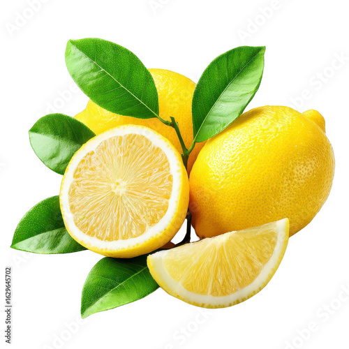 Wallpaper Mural Fresh lemons with leaves Torontodigital.ca