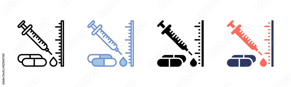 Obraz premium Dosage icon sheet multiple style collection