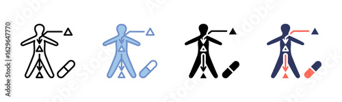 Pharmacodynamics icon sheet multiple style collection