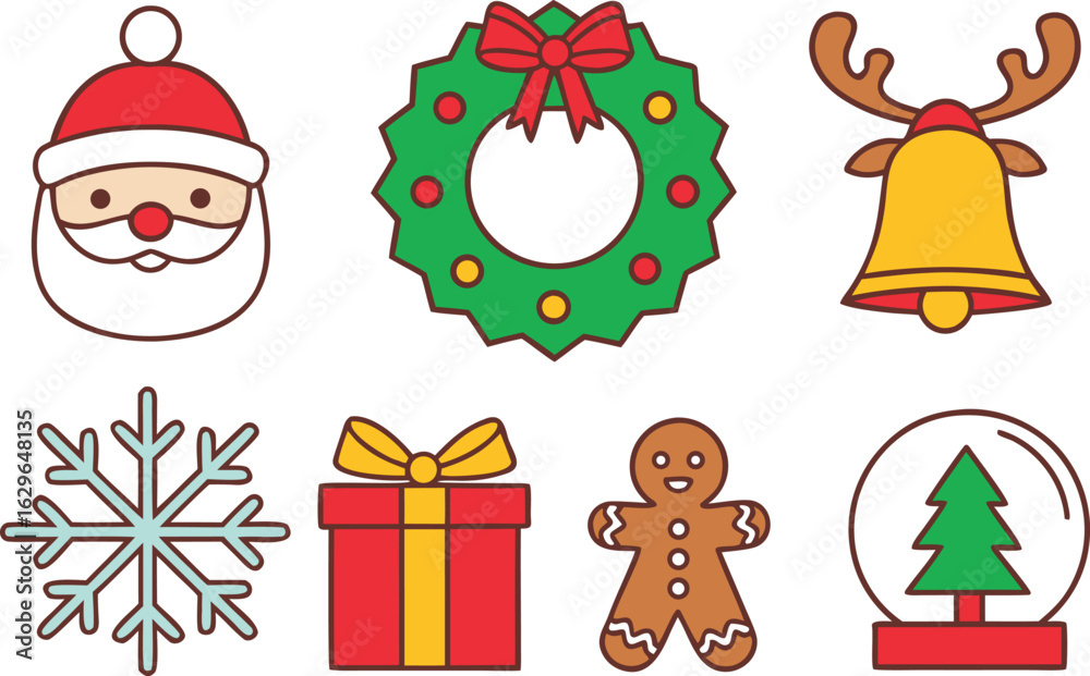 Fototapeta premium Christmas Eve Illustration Set. Festive Christmas Eve Clipart Collection. Bright Christmas Eve Design Elements. Traditional Christmas Eve Graphic Set. Christmas Eve Holiday Clipart Pack
