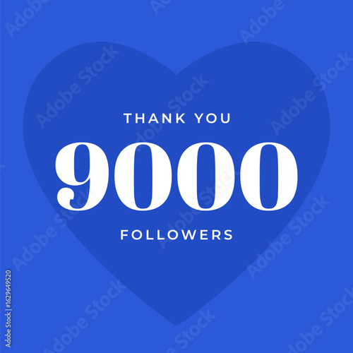 Thank you 9000 followers vector post design