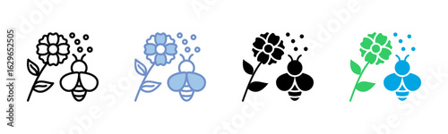 Pollination icon sheet multiple style collection