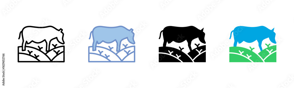 Obraz premium Grazing icon sheet multiple style collection