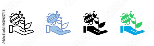Biocontrol icon sheet multiple style collection