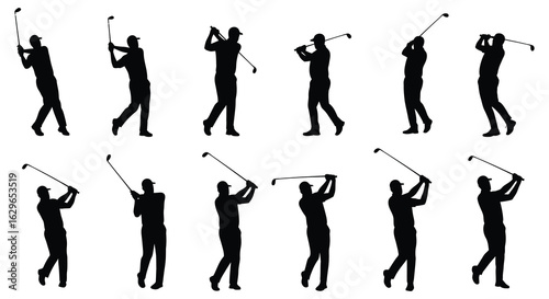 Golf Swing Sequence Silhouette Collection