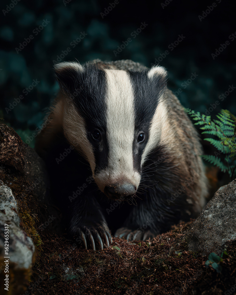 Obraz premium Badger Looking Insects Macro Photography Depth of Field