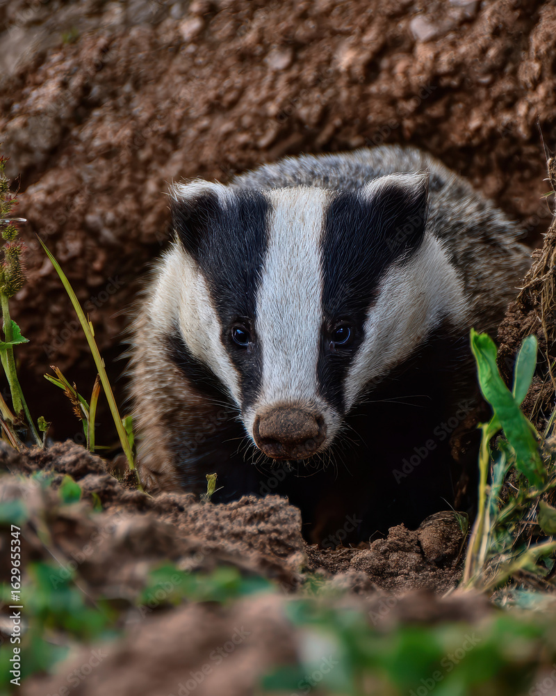 Obraz premium Badger Looking Insects Macro Photography Depth of Field