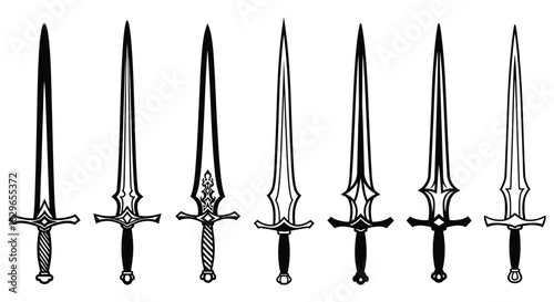 Silhouette of Various Swords
