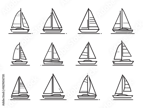 Minimalist Sailing Boat Line Art Captures Calm Seas