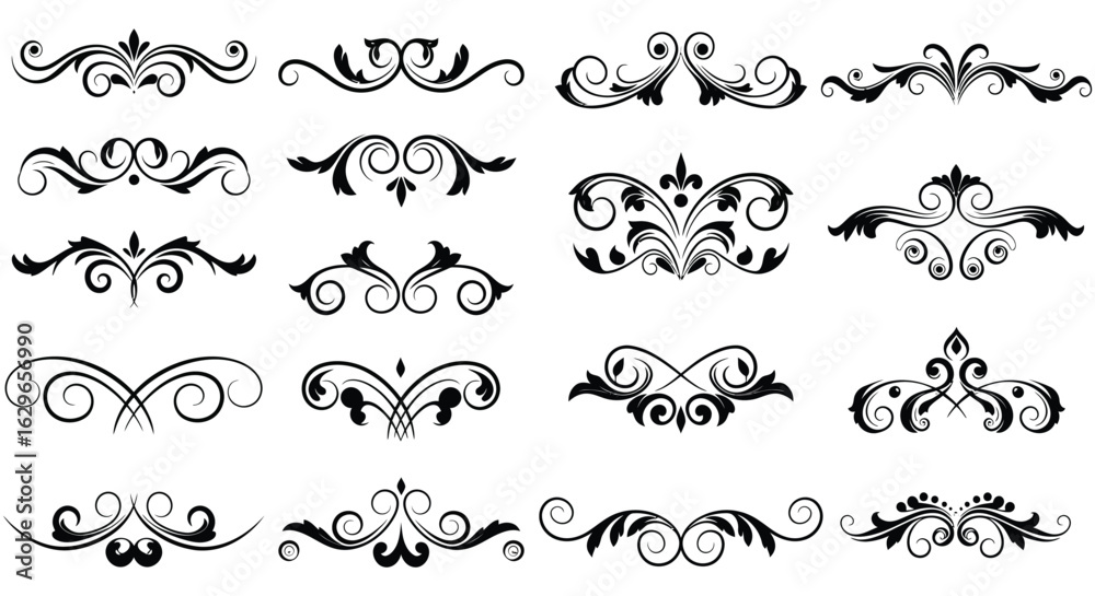 Obraz premium Ornate Decorative Elements Silhouette