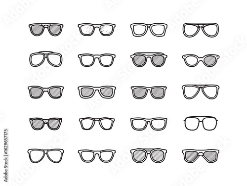 Minimalist sunglasses line art enhances bold outfit choices