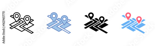 District icon sheet multiple style collection
