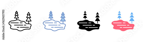 Lake icon sheet multiple style collection