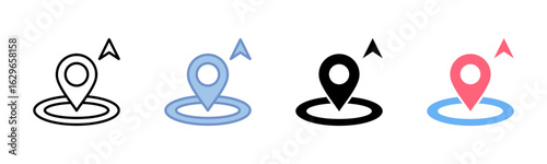 Gps icon sheet multiple style collection
