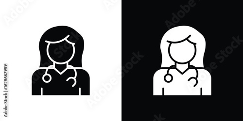 Woman Doctor icon symbol template for graphic and web design collection logo vector illustration