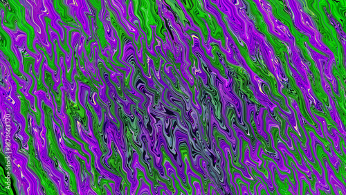 Neon green and purple pink swirl glitch abstract background. Innovation technology. Art trippy digital screen. Luxury marbled Backdrop. Template. Tech climate card. Mental Well-being. VR. Violet color