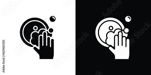 Washing dishes icon symbol template for graphic and web design collection logo vector illustration