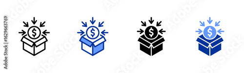 Packaging icon sheet multiple style collection